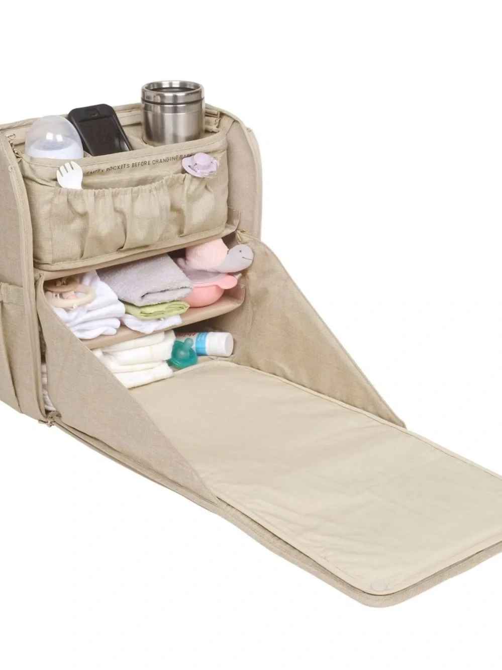 Lulyboo Diaper Cubby Organizer in Light Taupe